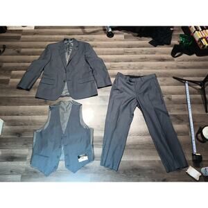 Pronto Uomo 40S 33x26 Pleated Gray Two Button Vented Suit Set